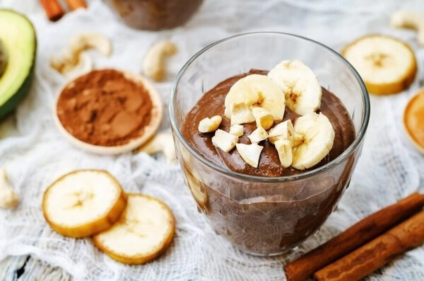chocoladepudding met banaan